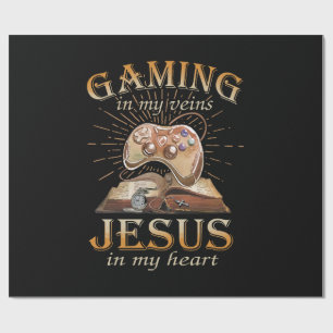 Papel De Presente Jogos nas Minhas Veias Jesus no Meu Coração