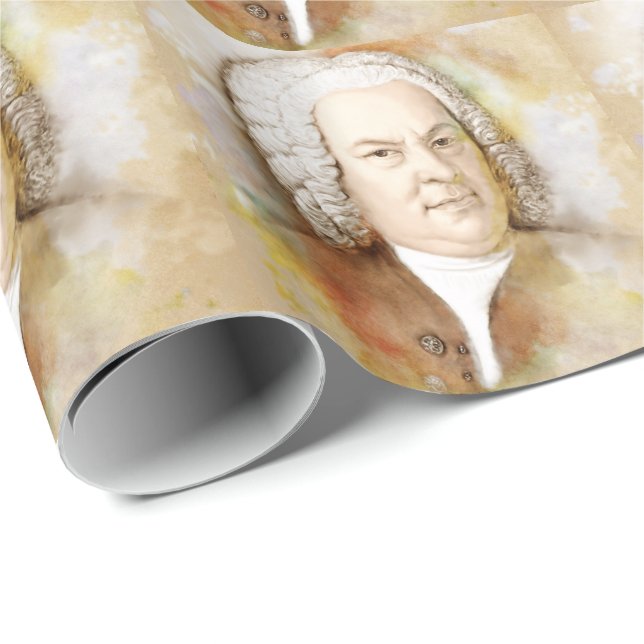 Papel De Presente Johann Sebastian Bach Portrait em bege (Ponta do rolo)