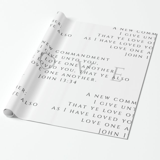 Papel De Presente John 13:34 Papel de Moldagem de Natal (Desenrolado)