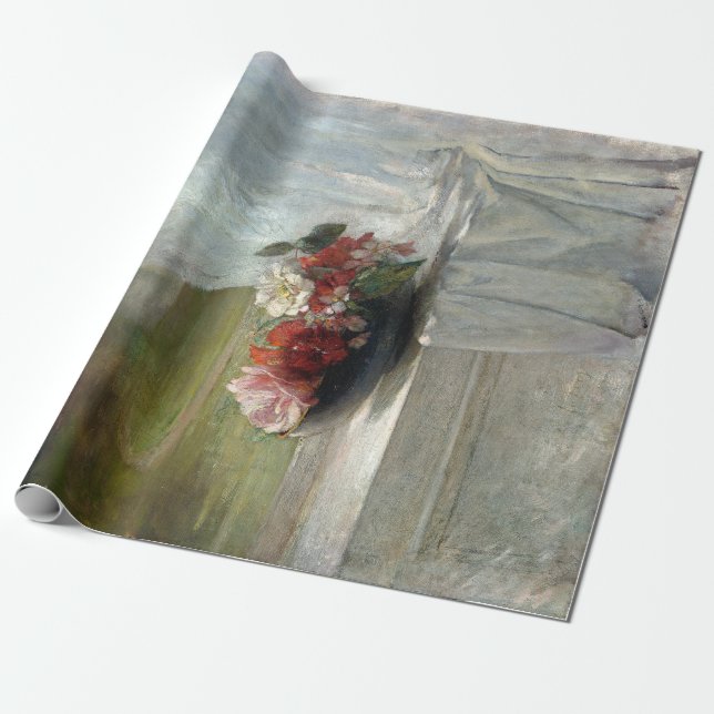 Papel De Presente John La Farge Flores em uma janela (Desenrolado)