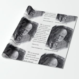 Papel De Presente John Lewis & Citação Retrato Bonito 