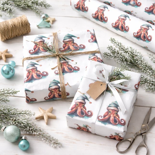 Papel De Presente Joia de Natal de Octopus (Criador carregado)