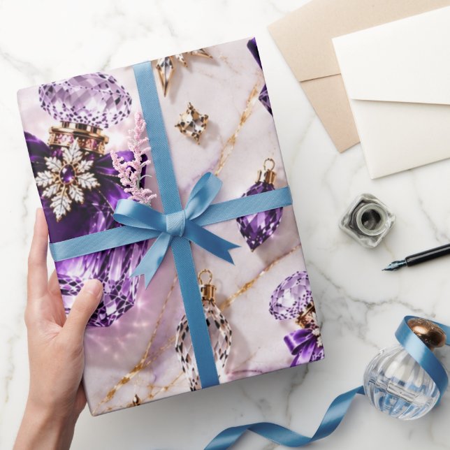 Papel De Presente Joias de Perfume Roxo Âmbar (Presentear)