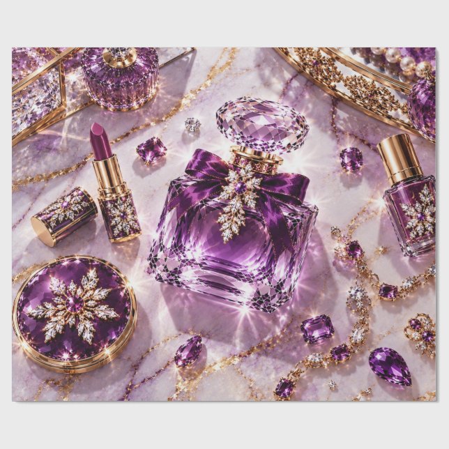 Papel De Presente Joias de Perfume Roxo Âmbar (Aberto)