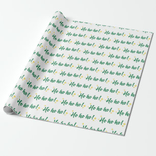 Papel De Presente Jolly Ho Ho Ho Espírito Festivo Branco Sem Semente