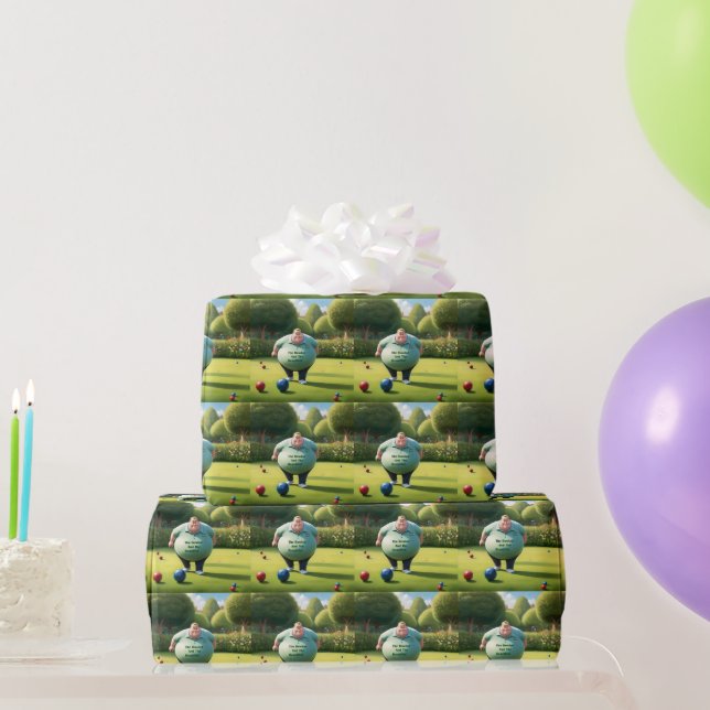 Papel De Presente Jolly Lawn Bowler Man, (Presentes para festas)