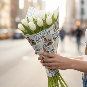 Papel De Presente Jornal Personalizado do Dia das Mães