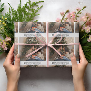 Papel De Presente Jornal Que Ano Férias Foto Natal