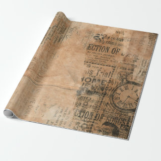 Papel De Presente Jornal Vintage Antigo