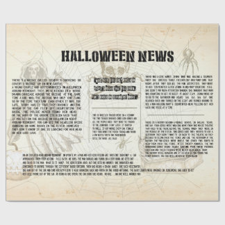 Papel De Presente Jornal Vintage Halloween