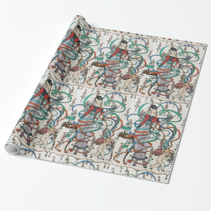 Papel De Presente JOVEM MENINA, FITA COLORIDA EM REDOR, CUPIDO Anive