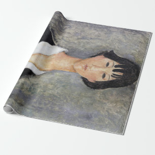 Papel De Presente Jovem Moça de Cabelos Pretos, Modigliani