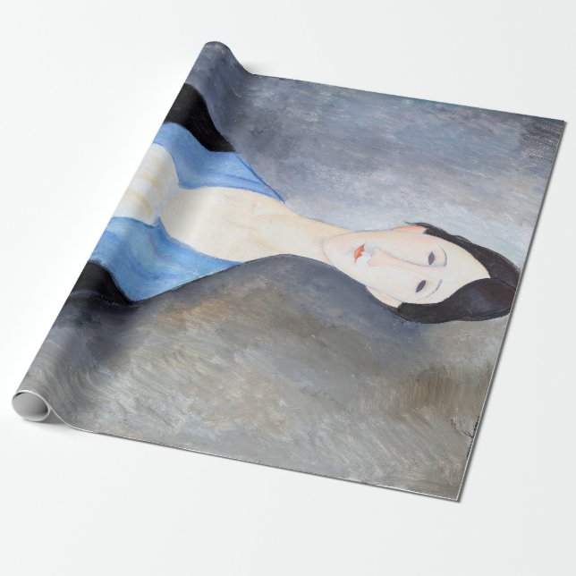 Papel De Presente Jovem Mulher de Azul, Modigliani (Desenrolado)