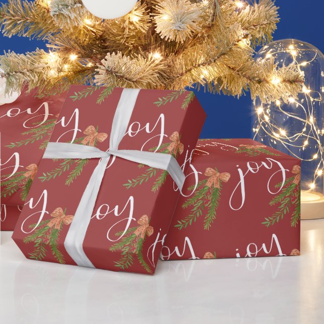 Papel De Presente Joy Calliografia Watercolor Veneração de Natal (Feriados)