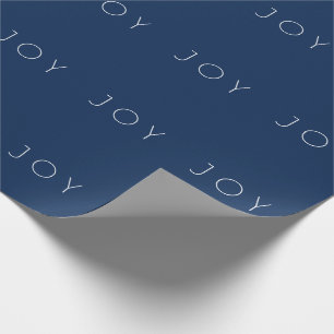 Papel De Presente Joy Minimalist Marinho Blue Typografia Pattern