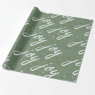 Papel De Presente Joy Seamless Pattern Green Christmas
