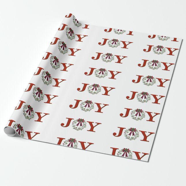 Papel De Presente Joy with Wreath (Desenrolado)