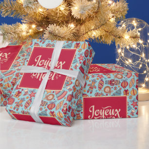 Papel De Presente Joyeux Noel french Feliz Natal