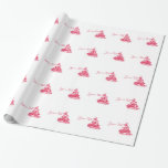 Papel De Presente Joyeux vermelho Noël com árvore de Natal<br><div class="desc">Uma árvore de Natal vermelha bonita decorada com estrelas e o francês para o Feliz Natal,  Joyeux Noël.  Este é o design perfeito para o francófilo!</div>