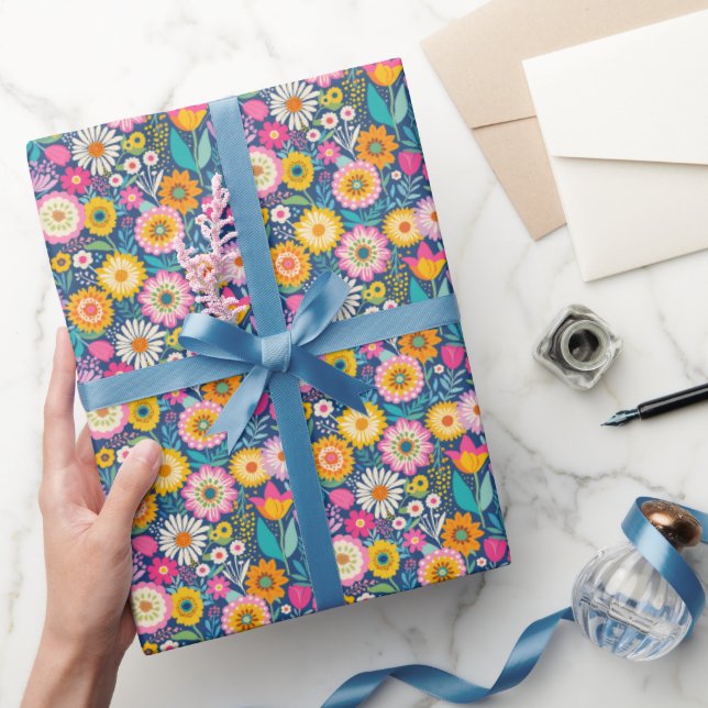 Papel De Presente Joyful Blooms (Presentear)