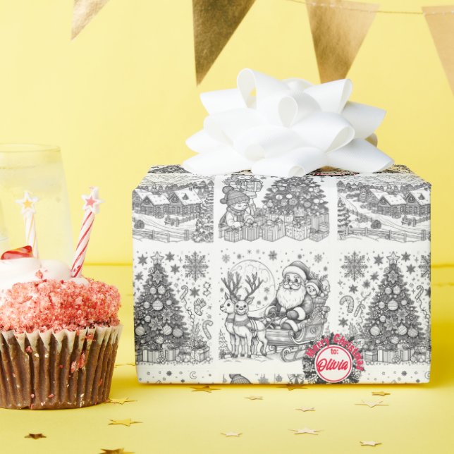 Papel De Presente Joyful Colors Christmas Wrap (Festa de aniversário)