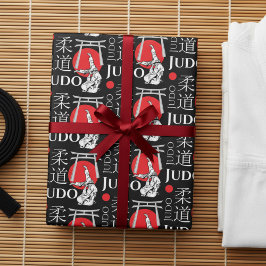 Papel De Presente Judo Kanji, Judoka, Torii gates pattern