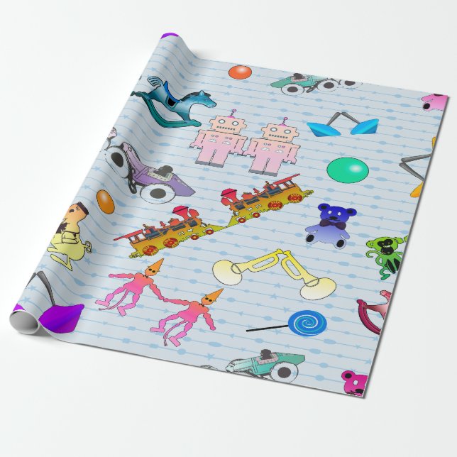 Papel De Presente Juguetes antiguos (Desenrolado)