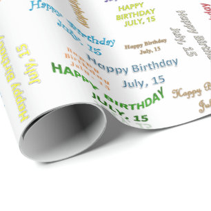 Papel De Presente Julho, 15 de aniversário