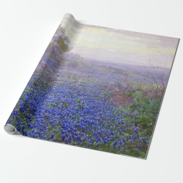 Papel De Presente Julian Onderdonk A Cloudy Day, Bluebonnets (Desenrolado)