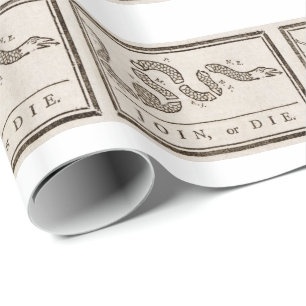 Papel De Presente Junte-se ou die Benjamin Franklin à Cartoon Políti