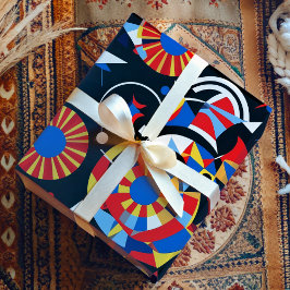 Papel De Presente Kaleidoscópio Geométrico Presentes Festivos
