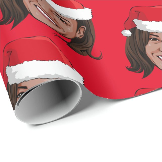 Papel De Presente Kamala Harris Christmas (Ponta do rolo)