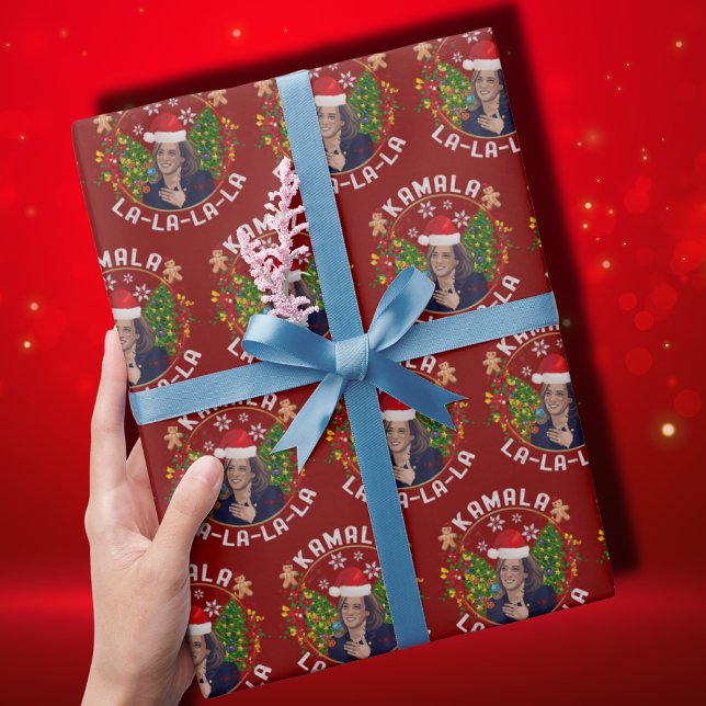 Papel De Presente Kamala Harris Santa Hat Natal (Criador carregado)
