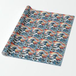 Papel De Presente Kanagawa Japonês A grande onda