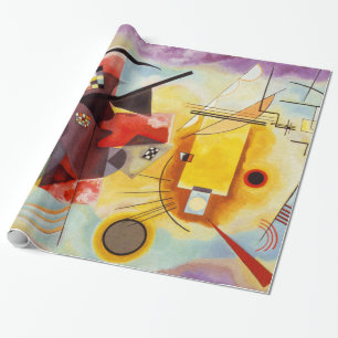 Papel De Presente Kandinsky Abstrato Art Shapes Blue Red Yellow