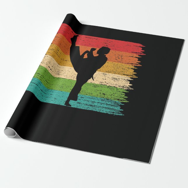 Papel De Presente Karate Belt Colors Silhouette (Desenrolado)