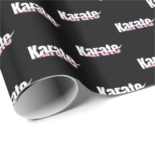 Papel De Presente Karate Martial Arts Girly Pink (Ponta do rolo)