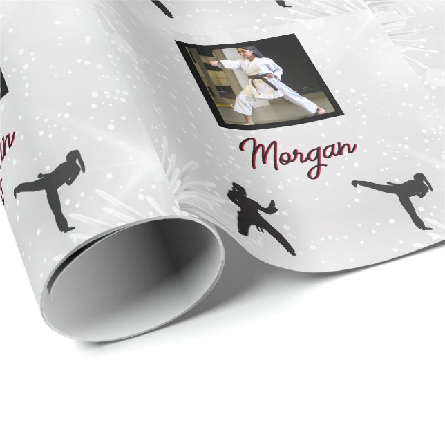Papel De Presente Karate Winter Wonder Personalised Photo & Name (Ponta do rolo)