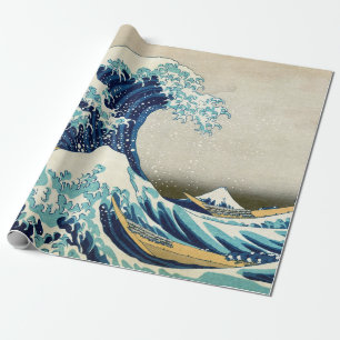 Papel De Presente Katsushika Hokusai - A onda do Excelente de Kanaga