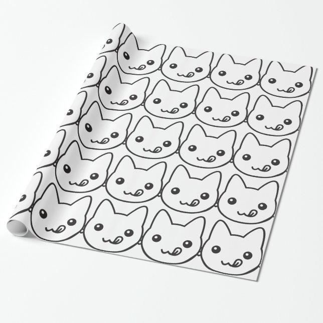 Papel De Presente Kawaii Cat (Desenrolado)