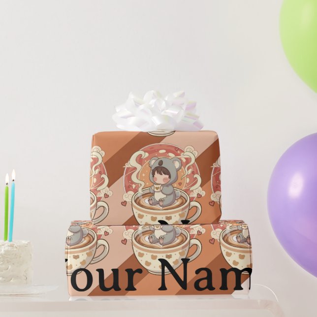 Papel De Presente Kawaii Chibi Koala Adventure Gift Wrapping Paper (Presentes para festas)