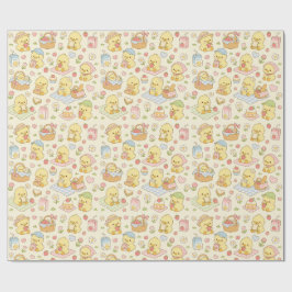 Papel De Presente Kawaii Chicken Picnic Pattern Wrapping Paper