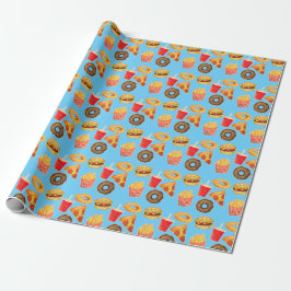 Papel De Presente Kawaii Cute Junk Comida