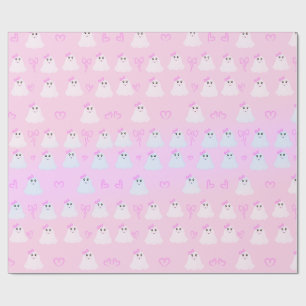 Papel De Presente Kawaii Halloween Fantasmas Passados Fofos
