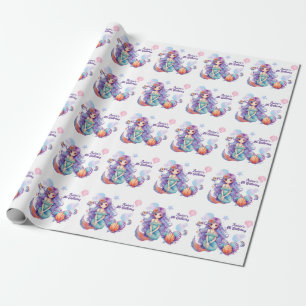Papel De Presente Kawaii Mermaid Party