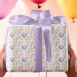 Papel De Presente Kawaii Panda & Tiger Bubble Tea Aniversário de cri