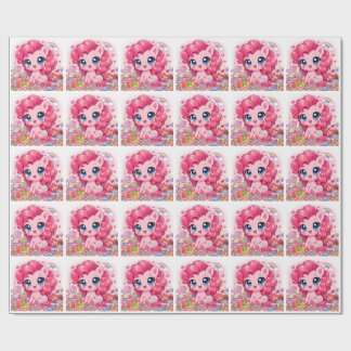 Papel De Presente Kawaii Pink Pony Chibi Art Wrapping Paper