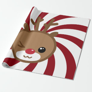 Papel De Presente Kawaii Reindeer Gift Wrap