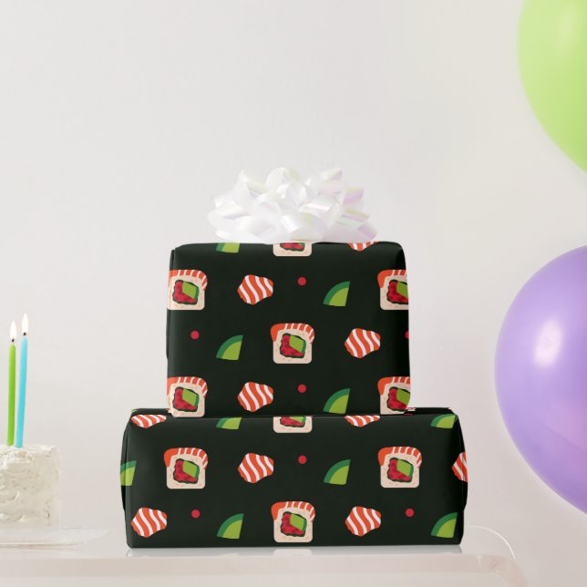 Papel De Presente kawaii sushi rolls, padrão sushi (Presentes para festas)