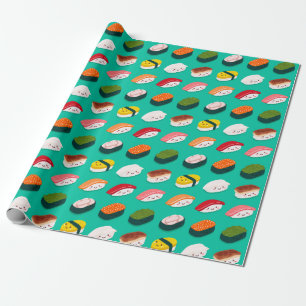 Papel De Presente Kawaii Sushi Wrapping Paper